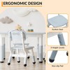 homfan Kids Table and Chair Set, Height Adjustable Toddler Table and 4 Chairs Set, Non-Slip Legs, Children Activity Table for Daycare Classroom Home - 4 of 4