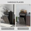 LunaLulinlk Kitchen Tilt Out Trash Bin Cabinet Free Standing Recycling Cabinet Trash Can Holder With Drawer, Charcoal Gray black - 4 of 4