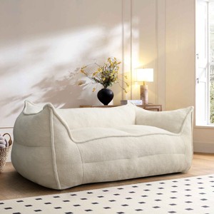 Clearance Sales Boucle Bean Bag Sofa,Upholstered Double Bean Bag Chair,Bean Bag Couch For Adults and Kids-Tanpinhause - 1 of 4
