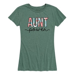Women's - Instant Message - Floral Aunt Power Design Short Sleeve Graphic T-Shirt - 1 of 4