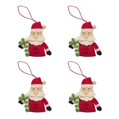 Park Designs Santa Felt Ornament Set of 4