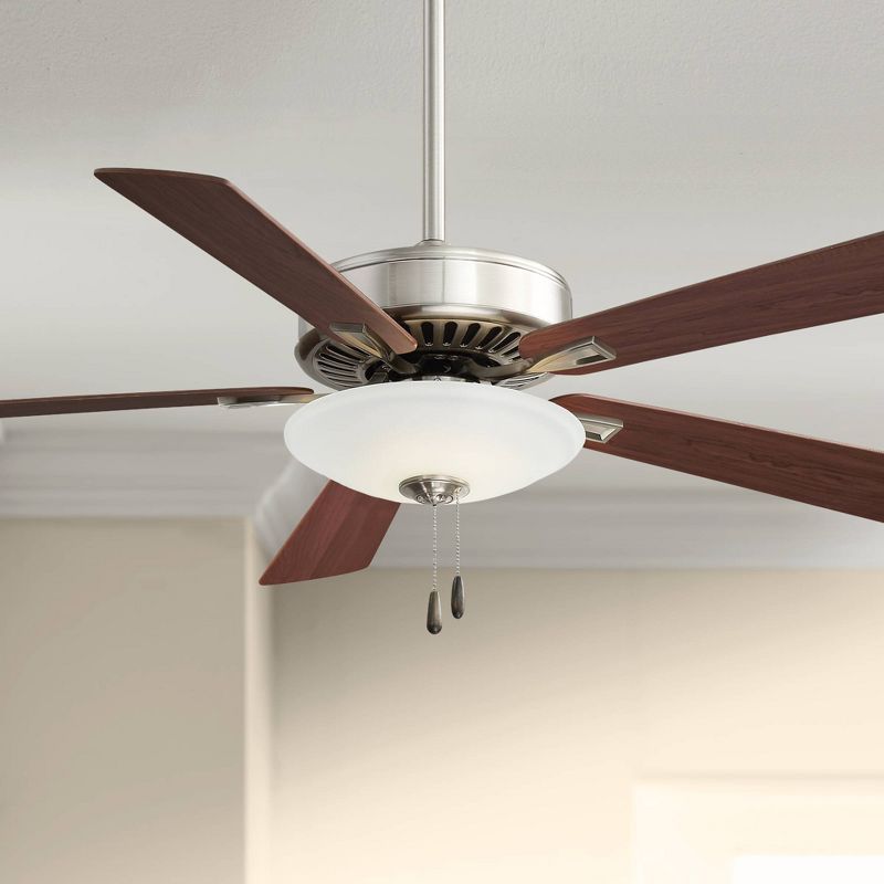 52" Minka Aire Industrial Indoor Ceiling Fan with LED Light Brushed Nickel Walnut Wood for Living Room Kitchen Bedroom Family Home, 2 of 5