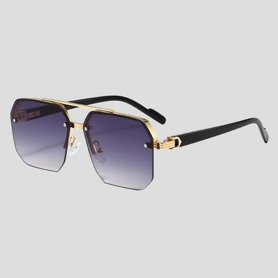 Anna-Kaci Women's Chic Trimmed Octagon Polarized Sunglasses UV400 Protection