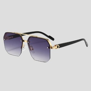 Anna-Kaci Women's Chic Trimmed Octagon Polarized Sunglasses UV400 Protection - 1 of 4