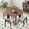 Lirago Nordic Style Solid Wood Round Dining Table - Perfect for 4 People 42*42 Walnut - 2 of 4