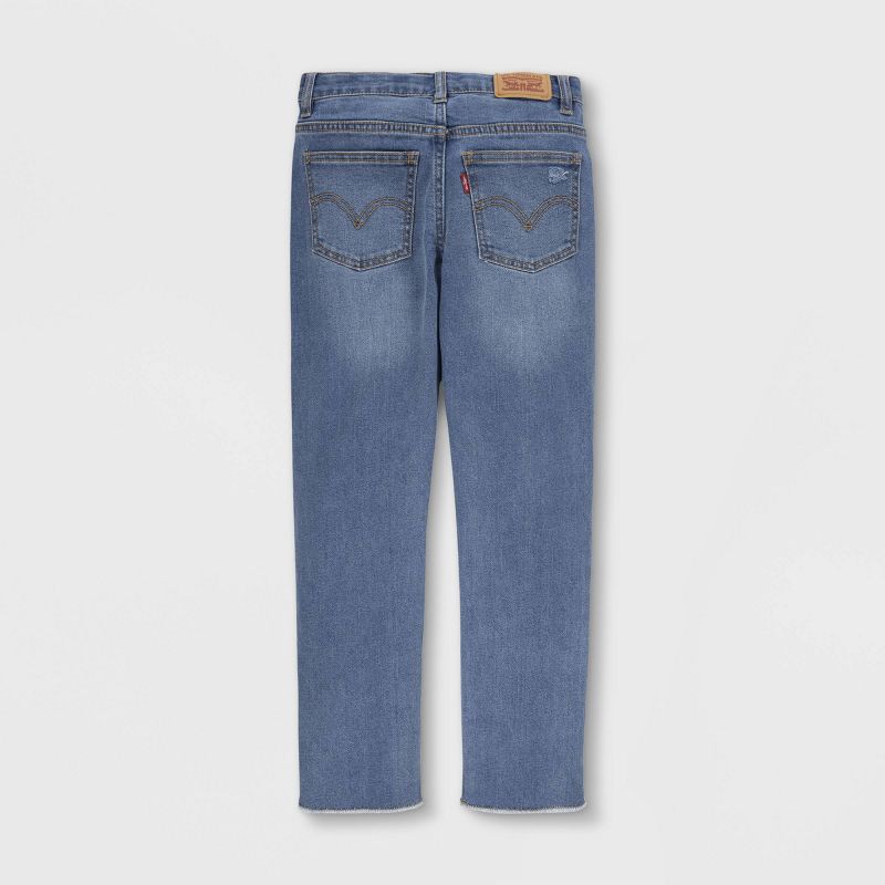 Levi's® Girls' High-Rise Straight Jeans - Medium Wash, 2 of 7