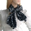 Slickblue Luxury Black/White Silk Bowknot Scarf – Stylish, Soft & Lightweight Shawl for Women, 2 Size Options - 3 of 4