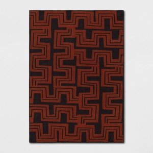 Geometric Area Rug Orange/Black - Threshold™ - 1 of 4