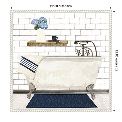 Farmhouse Bath I Tub Canvas Print with White Frame