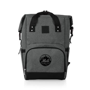 MLB New York Mets On The Go Roll-Top Cooler Backpack - Heathered Gray