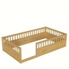 NicBex Twin Size Wood Montessori Bed with Safety Fence,Floor Bed with Door,Modern Toddler Bed for Bedroom - 4 of 4