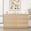 Modern Rattan 6-Drawer Dresser with Anti-Tip Kit, Wide Wooden Storage Chest for Bedroom, Living Room and Hallway - 3 of 4