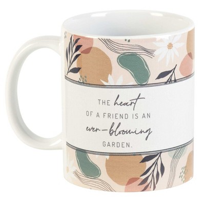 Dicksons Heart Of A Friend Orange and White 11 Ounces Ceramic Coffee Mug Cup