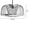 Vintiquewise Modern Oval Bamboo Wicker Rattan Hanging Light Shade for Living Room, Dining Room, Entryway - 4 of 4