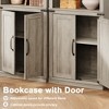 5 Tier Book case with Cabinet, 68.7" Tall Wooden 5 Shelf Bookcase, Farmhouse Book Shelf with Storage Doors, for Home Office, Living Room, Bed Room - 3 of 4