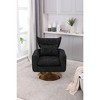 CAVINAS Classic Mid-Century Swivel Accent Chair with Curved Backrest, Upholstered 360-Degree Barrel Chair with Gold Metal Base - 3 of 4