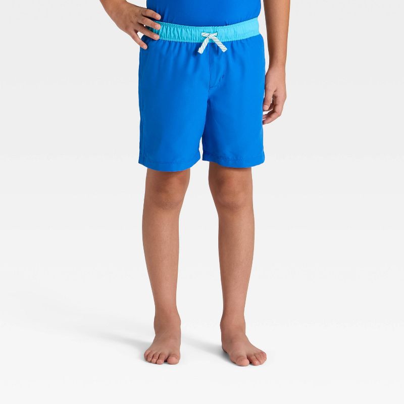 Boys' Colorblocked Trunk Swim Shorts - Cat & Jack™ Blue XS