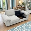 VASIP 78" Black Faux Leather Loveseat,Compact Sofa with Hidden Storage for Small Apartment, Living Room - 3 of 4