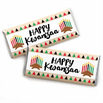 Big Dot of Happiness Happy Kwanzaa - Candy Bar Wrapper Party Favors - Set of 24