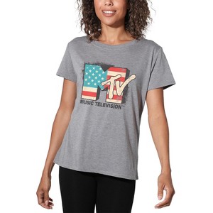 Women's Mtv American Logo Loose T-Shirt - 1 of 4