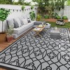 Outsunny Outdoor Patio Rug, Large Camping Carpet with Carrying Bag, 9' x 18' Waterproof Plastic Straw, Reversible, Lantern Pattern - 2 of 4