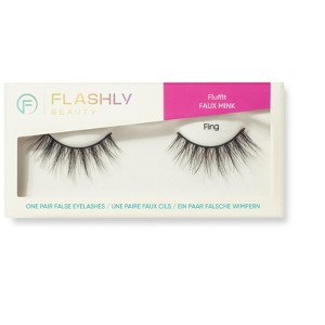 Flashly Beauty - FluffIt Faux Mink - False Eyelashes - Fling - Black - 1 of 4