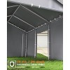 13'x20' heavy-duty portable carport with 1.0 mm steel poles, 180 g PE waterproof canopy; features front, rear, and 2 side doors for trucks and boats. - 4 of 4