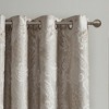 Knitted Jacquard Paisley Total Blackout Grommet Top Curtain Panel, Heavy Textured Temperature Control Curtain for All Seasons - 2 of 4