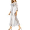 LA LEELA Women's Beach Casual Summer Vacation Beachwear Bathing Suit Loose Beach Dress Relaxed Parties Cover Up - 3 of 4