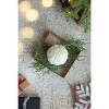 Dexmalle Set of 6  4" Cream Ruffle Ball Christmas Tree Ornament - 3 of 4