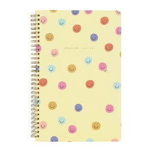 Church Notes 40pg Ruled Spiral Notebook 10.25"x6.25" Smiley: Kids & Teens Lined Journal, Soft Cover, Yellow, Single Subject - 1 of 4