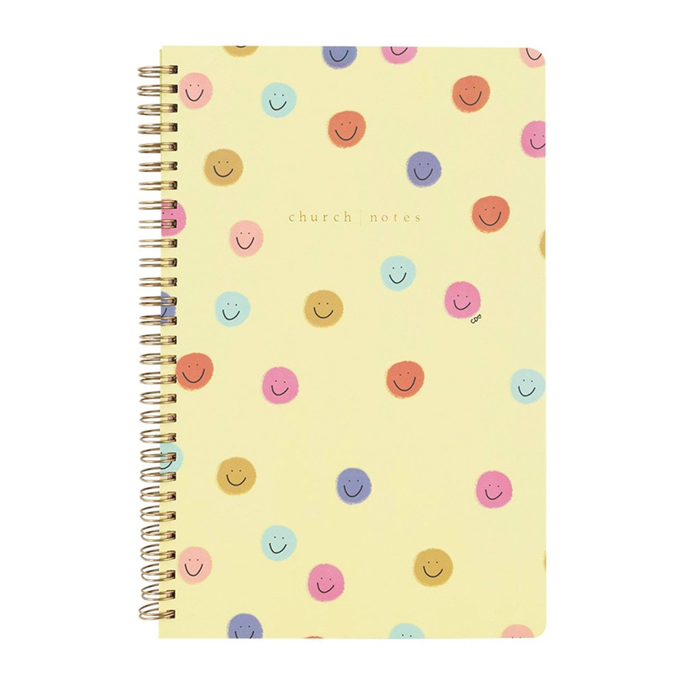 Photos - Notebook Church Notes 40pg Ruled Spiral  10.25"x6.25" Smiley: Kids & Teens Lined Journal, Soft Cover, Yellow, Single Subject