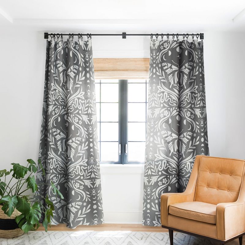 Emanuela Carratoni Ultimate Gray Damask 64" x 50" Single Panel Room Darkening Window Curtain - Deny Designs, 1 of 5
