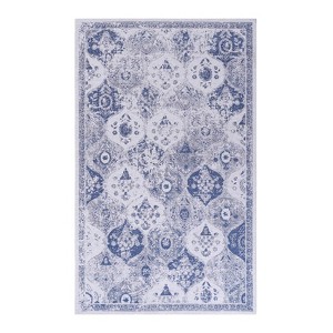 FONTOI Indoor Washable Area Rugs, Foldable Low-Pile Rugs, Non-Slip Rugs, Boho Rugs for Living Room Bedroom Kitchen, Blue, 96"*0.14"*60" - 1 of 4