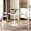 HOMCOM Dining Chairs, Set of 2 Rubber Wood Kitchen Chairs with Open Back, Farmhouse Dining Room Chairs - 3 of 4