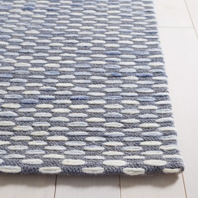 Marbella Gray and Beige Flat Woven Wool Area Rug