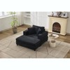 CIPACHO Deep Gray Chaise Lounge (Ottoman + Pillows) Upholstered Sofa Bed Armchair (Living Room/Bedroom) - 4 of 4