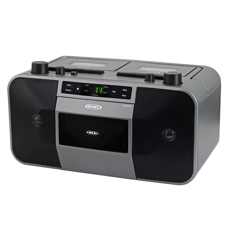JENSEN MCR-1500 Portable Stereo CD Player Dual Cassette Deck Recorder with AM/FM Radio, 2 of 6