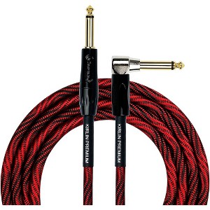 Kirlin IWB Black/Red Woven Instrument Cable 1/4" Straight to Right Angle - 1 of 3