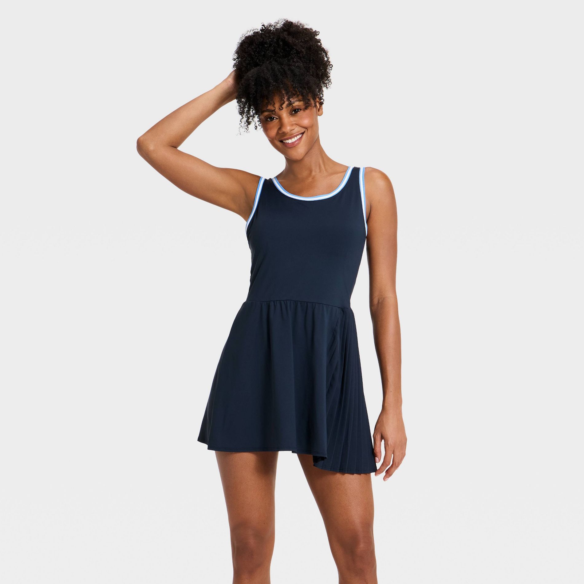 Women's Contrast Trim Pleated Active Dress - All In Motion™