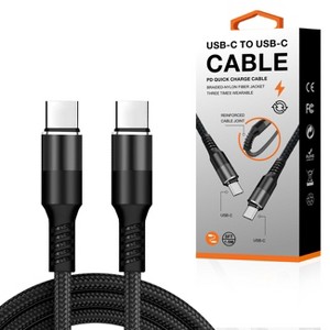 Reiko Power Delivery USB-C to C Fast Charging & Sync Nylon- Braided 5FT Cable - 1 of 3