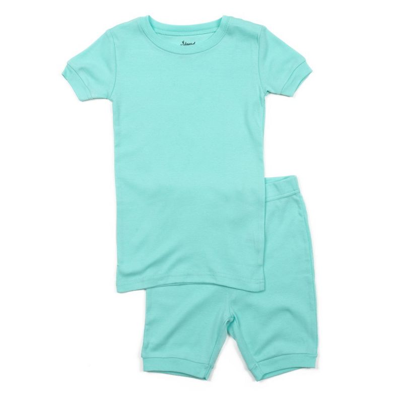 Leveret Kids Two Piece Cotton Solid Short Pajamas, 1 of 4