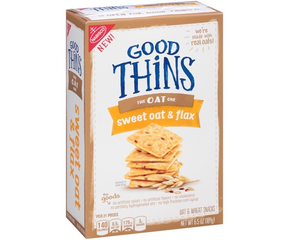 Good Thins: The Oat One - Sweet Oat & Flax Crackers - 5.75oz