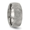 Black Bow Jewelry 8mm Titanium Polished and Textured Domed Standard Fit Band - 4 of 4