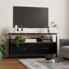 55 Inch TV Console Table with 3 Tier Storage Shelves, Entertainment Center TV Console Table with 2-Drawers - 3 of 4