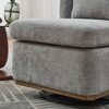 PAGED 25.2 "Wide Modern Chenille Accent Chair, Armless Metal Base 360° Swivel Chair with Pillow, Suitable for Living Room, Bedroom, Beige - 4 of 4