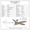 Urban Ambiance Luxury Urban Loft Ceiling Fan 14.25''H x 60''W,  Aged Nickel Finish,  Brisbane Collection, UHP9261 - 3 of 4