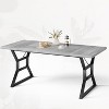 Farmhouse Dining Table for 6, Rectangular Wood Dining Table, Rustic Kitchen Table with Extra Heavy Duty Metal Legs for Dining Room, Outdoor - 3 of 4