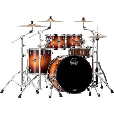Mapex Saturn Evolution Rock Maple 4-Piece Shell Pack With 22" Bass Drum Exotic Sunburst