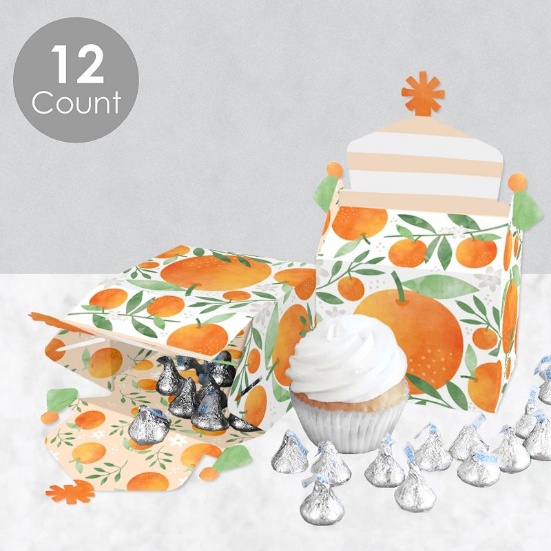 Big Dot of Happiness Little Clementine - Treat Box Party Favors - Orange Citrus Baby Shower or Birthday Party Goodie Gable Boxes - Set of 12, 3 of 9